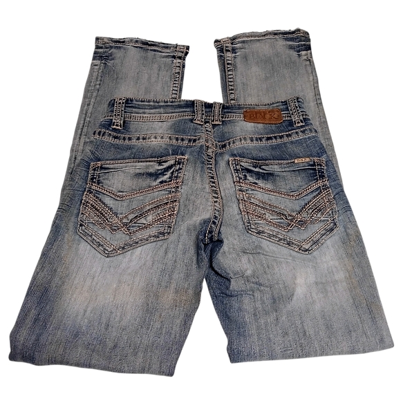 BKE Buckle Black Fit No 3 Mens Size 28L Blue Bootcut Jeans BBLA364 - Picture 6 of 14